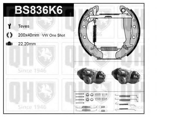 QUINTON HAZELL BS836K6 Комплект гальм, барабанний гальмівний механізм