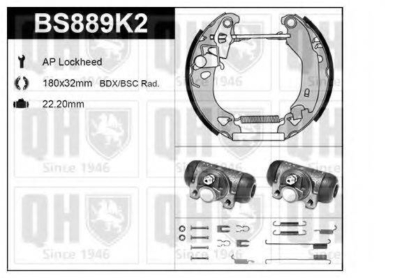 QUINTON HAZELL BS889K2 Комплект гальм, барабанний гальмівний механізм