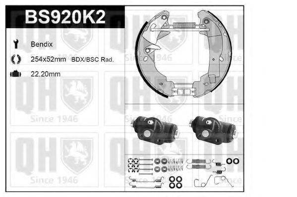 QUINTON HAZELL BS920K2 Комплект гальм, барабанний гальмівний механізм