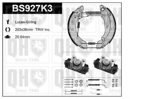 QUINTON HAZELL BS927K3 Комплект гальм, барабанний гальмівний механізм