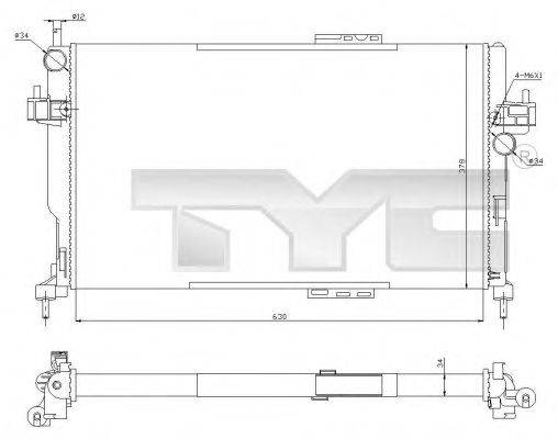 TYC 7250034R Радіатор, охолодження двигуна