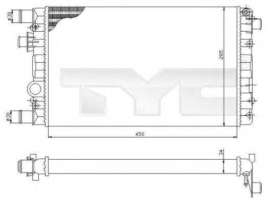 TYC 7090012 Радіатор, охолодження двигуна