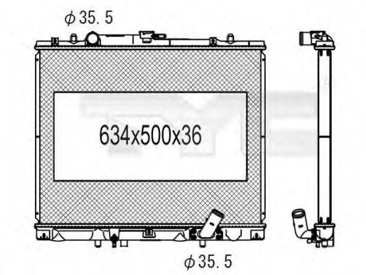 TYC 7231003 Радіатор, охолодження двигуна