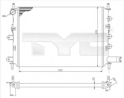 TYC 7100034R Радіатор, охолодження двигуна