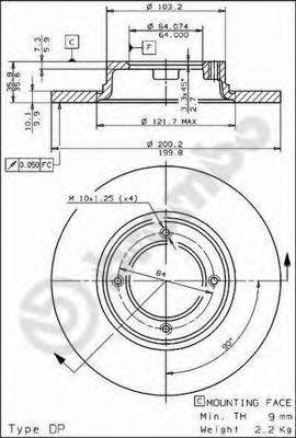 BREMBO 08166110 гальмівний диск