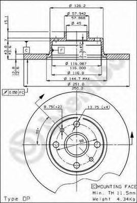 BREMBO 08259710 гальмівний диск