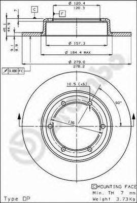 BREMBO 08303010 гальмівний диск