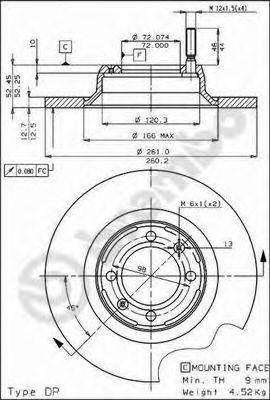 BREMBO 08407010 гальмівний диск