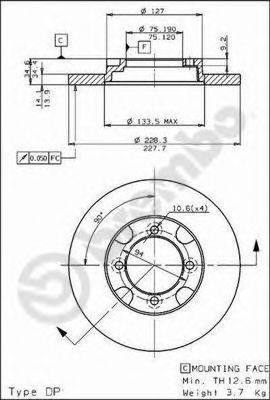 BREMBO 08535610 гальмівний диск