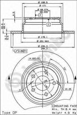 BREMBO 08556924 гальмівний диск