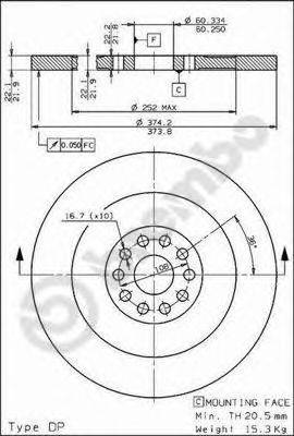 BREMBO 08675010 гальмівний диск