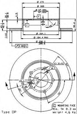 BREMBO 08721120 гальмівний диск