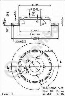 BREMBO 08793611 гальмівний диск