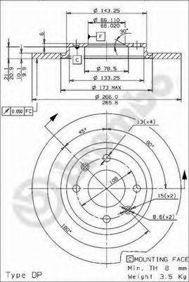 BREMBO 08960024 гальмівний диск