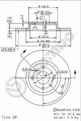 BREMBO 08962114 гальмівний диск