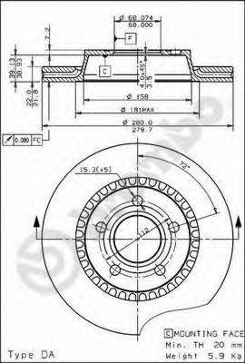 BREMBO 09496410 гальмівний диск