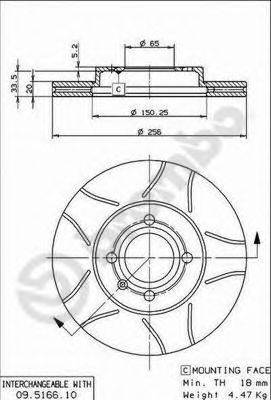 BREMBO 09516675 гальмівний диск