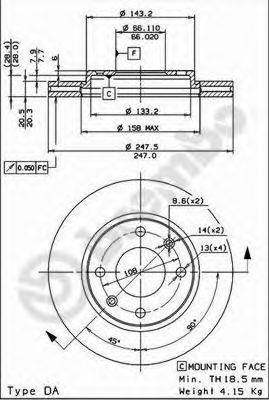 BREMBO 09519614 гальмівний диск