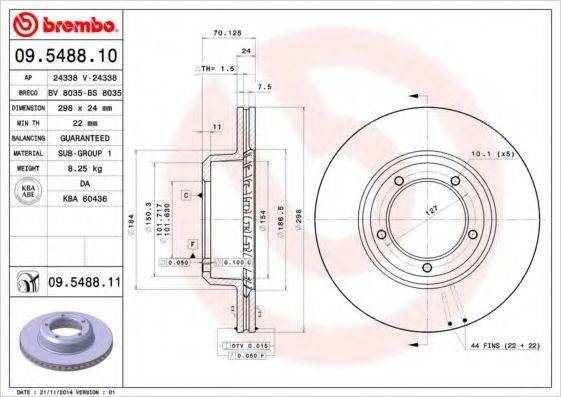 BREMBO 09548810 гальмівний диск