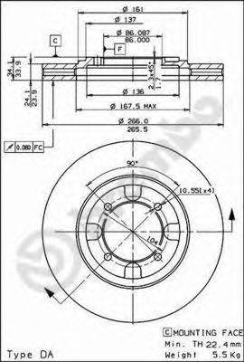 BREMBO 09553710 гальмівний диск