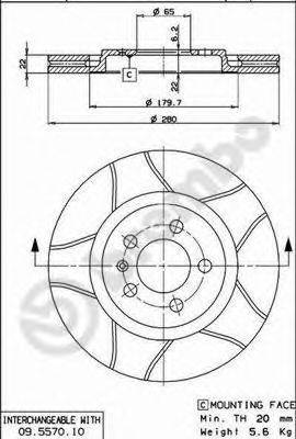 BREMBO 09557075 гальмівний диск