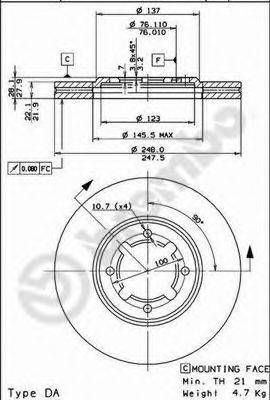 BREMBO 09566810 гальмівний диск