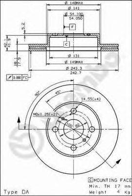 BREMBO 09570310 гальмівний диск