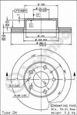 BREMBO 09590414 гальмівний диск