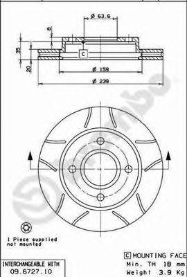 BREMBO 09672777 гальмівний диск