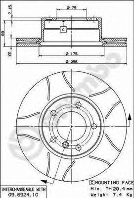 BREMBO 09692475 гальмівний диск