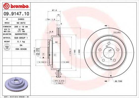 BREMBO 09914710 гальмівний диск