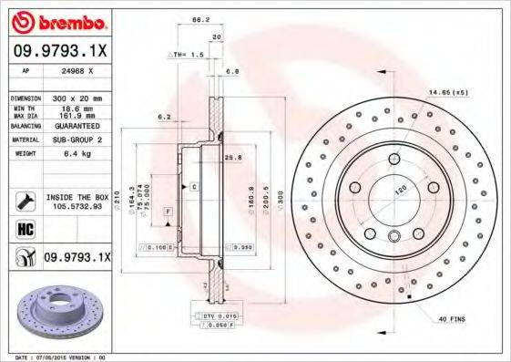 BREMBO 0997931X гальмівний диск