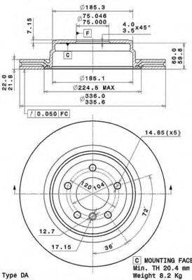 BREMBO 09A27010 гальмівний диск