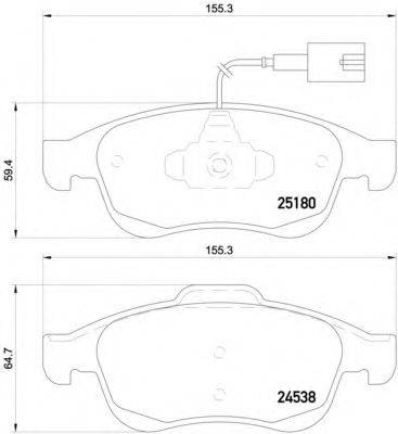 BREMBO P23148 Комплект гальмівних колодок, дискове гальмо