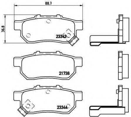 BREMBO P28025 Комплект гальмівних колодок, дискове гальмо