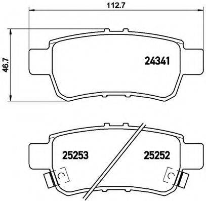 BREMBO P28062 Комплект гальмівних колодок, дискове гальмо