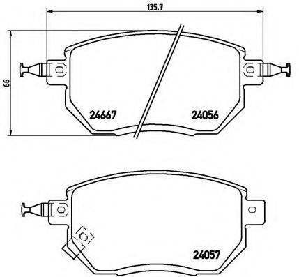 BREMBO P56051 Комплект гальмівних колодок, дискове гальмо