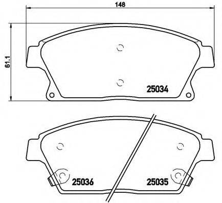 BREMBO P59077 Комплект гальмівних колодок, дискове гальмо