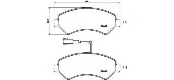 BREMBO P61093 Комплект гальмівних колодок, дискове гальмо