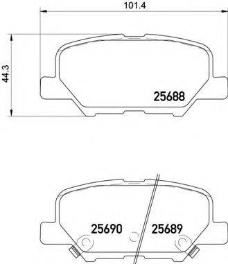 BREMBO P61111 Комплект гальмівних колодок, дискове гальмо