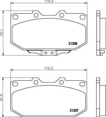 MINTEX MDB1416 Комплект гальмівних колодок, дискове гальмо