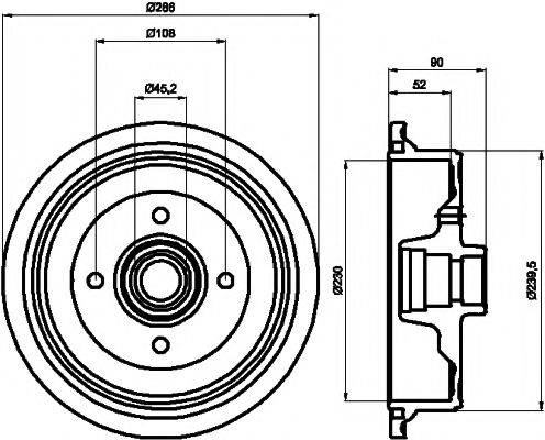 MINTEX MBD136 Гальмівний барабан