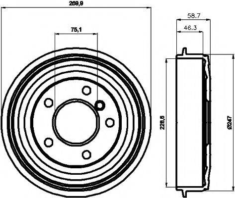 MINTEX MBD224 Гальмівний барабан