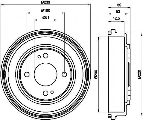 MINTEX MBD220 Гальмівний барабан