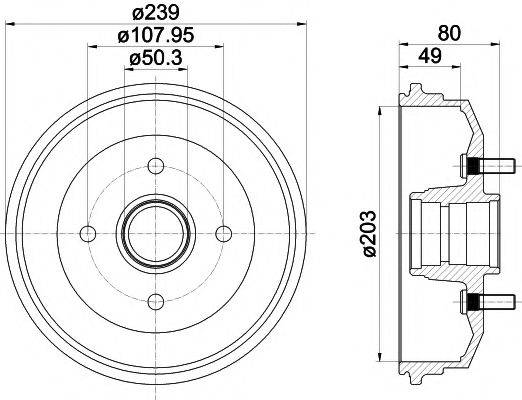 MINTEX MBD052 Гальмівний барабан