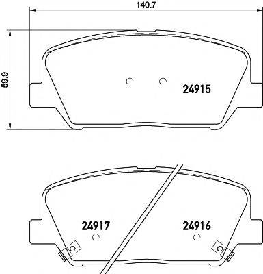 MINTEX MDB3282 Комплект гальмівних колодок, дискове гальмо