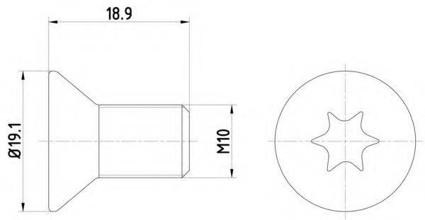 MINTEX TPM0010 Болт, диск гальмівного механізму