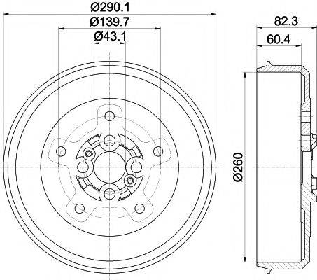 MINTEX MBD360 Гальмівний барабан