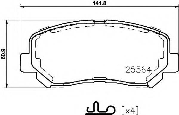 MINTEX MDB3788 Комплект гальмівних колодок, дискове гальмо