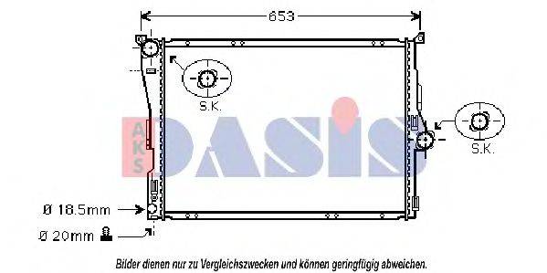 AKS DASIS 050037N Радіатор, охолодження двигуна